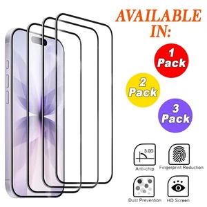 Full Cover Tempered Glass Screen Protector for iPhone Air 17 16 Pro Max 15 14 13 - Picture 1 of 8
