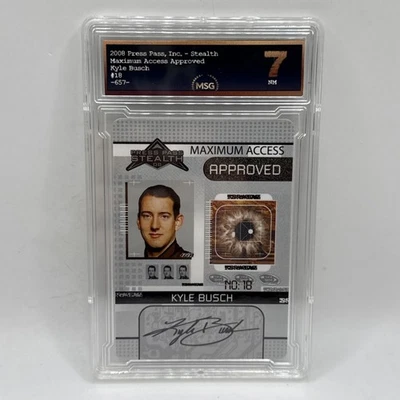 2008 Press Pass Stealth "Maximum Access" #7 KYLE BUSCH NASCAR Graded 7 NM - Image 1 of 2