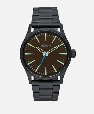 Reloj Nixon Unisex Centinela Esfera Marrón Negro Acero Inoxidable Pulsera A450-712 Foto 1 de 4
