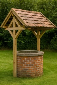 Brunnendach verzapft Brunnenüberdachung KVH Gartenmöbel Garten Brunnen Dach - Bild 1 von 6