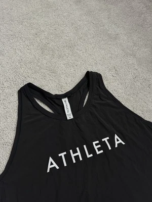 Camiseta sin mangas Athleta Ultimate Logo negra para mujer 1X Foto 1 de 4