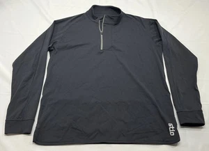 Maglione Stio uomo grande nero 1/4 zip pullover outdoor escursionismo leggero - Foto 1 di 8