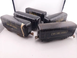 LESEN Posten 5 Marx Toys Blech Litho New York Central Kohle Tender Zug Wagen Spur O - Bild 1 von 17