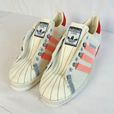 Adidas Shoes Womens 11 Off White Red Coral Pink Craig Green x Superstar No Laces - Image 1 of 4