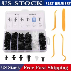 100PCS Retainer Clips Body Bumper Rivet Retainer Trim Molding Push Pin Clips Kit - Picture 1 of 14