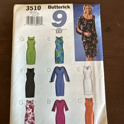 butterick patterns 3510 Misses Dress Sz 12-14-16 - Image 1 of 3