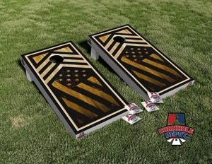 American Flag  Wood Cornhole Board Vinyl Wrap Skins Laminated Sticker Decal Set - Picture 1 of 5