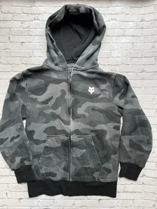 Youth Fox Racing XL Camo Black Full Zip Lined Hoodie w/ Pockets *FLAW* - Picture 1 of 5
