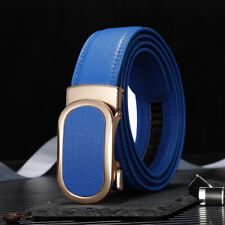 Men's Automatic Buckle Belts in Fancy Colors Artificial Leather Ratchet Belt