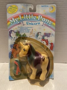 My Little Pony G1 Einhorn GLORY Hasbro 1984 MOC vergilbte Blase rissig - Bild 1 von 18