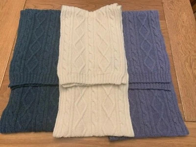 NEW - CABLE KNIT 100% LAMBSWOOL SCARVES - Image 1 of 4