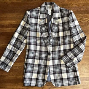 Vtg White Stag Plaid Blazer 8 Women’s wool blend Academia Preppy Old Money Ralph - Picture 1 of 5