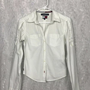 tommy jeans shirt small S RARE lowercase logo vintage box white button down rare - Picture 1 of 6