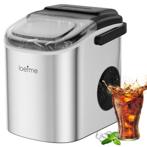 1.2L Eiswürfelmaschine Edelstahl Eismaschine Ice Maker Eiswürfelbereiter Silber - Bild 1 von 12