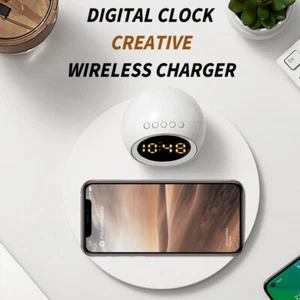 Modern 3 in 1 Digital LED-Desk-Alarm-Wireless-Charger -Night Light - Photo 1 sur 12