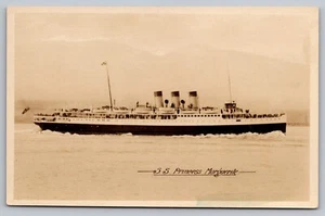 Postcard RPPC SS Princess Marguerite Passenger Steam Ship Troopship Sunk in WWII - Picture 1 of 2