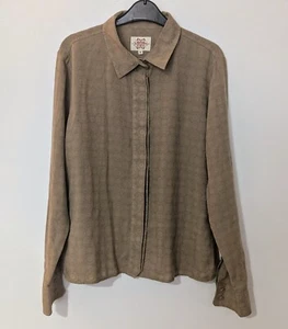 Rohan Travel Linen Beige Blouse Shirt Womens (M) Long Sleeve Walking Button Up - Picture 1 of 8