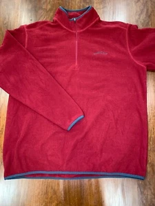 Eddie Bauer 1/4 Zip Grid Fleece Pullover Jacke Rot Herren Gr. XL Holiday Style - Bild 1 von 6