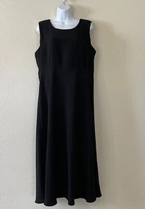 Vintage Willi Of California Black Sleeveless Long Dress Made In USA Size 16 - Picture 1 of 7