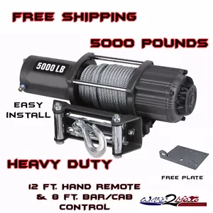 5000 LB Pound WINCH KIT ATV QUAD UTV SXS MUV YAMAHA GRIZZLY 350 450 550 700 600 - Picture 1 of 4