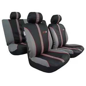 Juego completo de fundas de asiento para Nissan Titan 2004-ON GTS negro gris poli algodón 9 piezas - Imagen 1 de 11