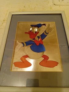 Vintage Disney Donald & Daisy Duck Framed Pictures Shiny Foil, 8 X 10Set Of 2 - Picture 1 of 14