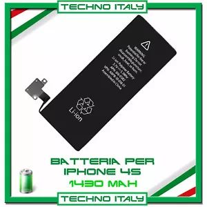BATTERIA NUOVA PER APPLE IPHONE 4S 1430mAh CAPACITA ORIGINALE - ZERO CICLI - Foto 1 di 5