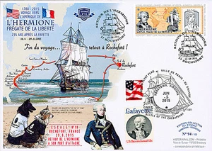 Maxi FDC USA-FRANCE "Stopover 19 Rochefort, HERMIONE / Australian Shepherd" 2015 - Picture 1 of 1