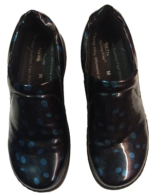 ZUECOS SPRING STEP NEGRO AZUL LUNARES TALLA 8 ACEITE Y RESISTENTES MUJER Foto 1 de 4