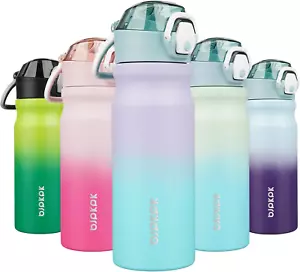 Water Bottle with Straw 18Oz Insulated Water Bottles Reusable Stainless Steel Me - Picture 1 of 12