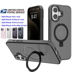 For iPhone 16 Pro Max Plus Case w Wireless Magnetic Kickstand Shockproof Cover - Picture 1 of 36