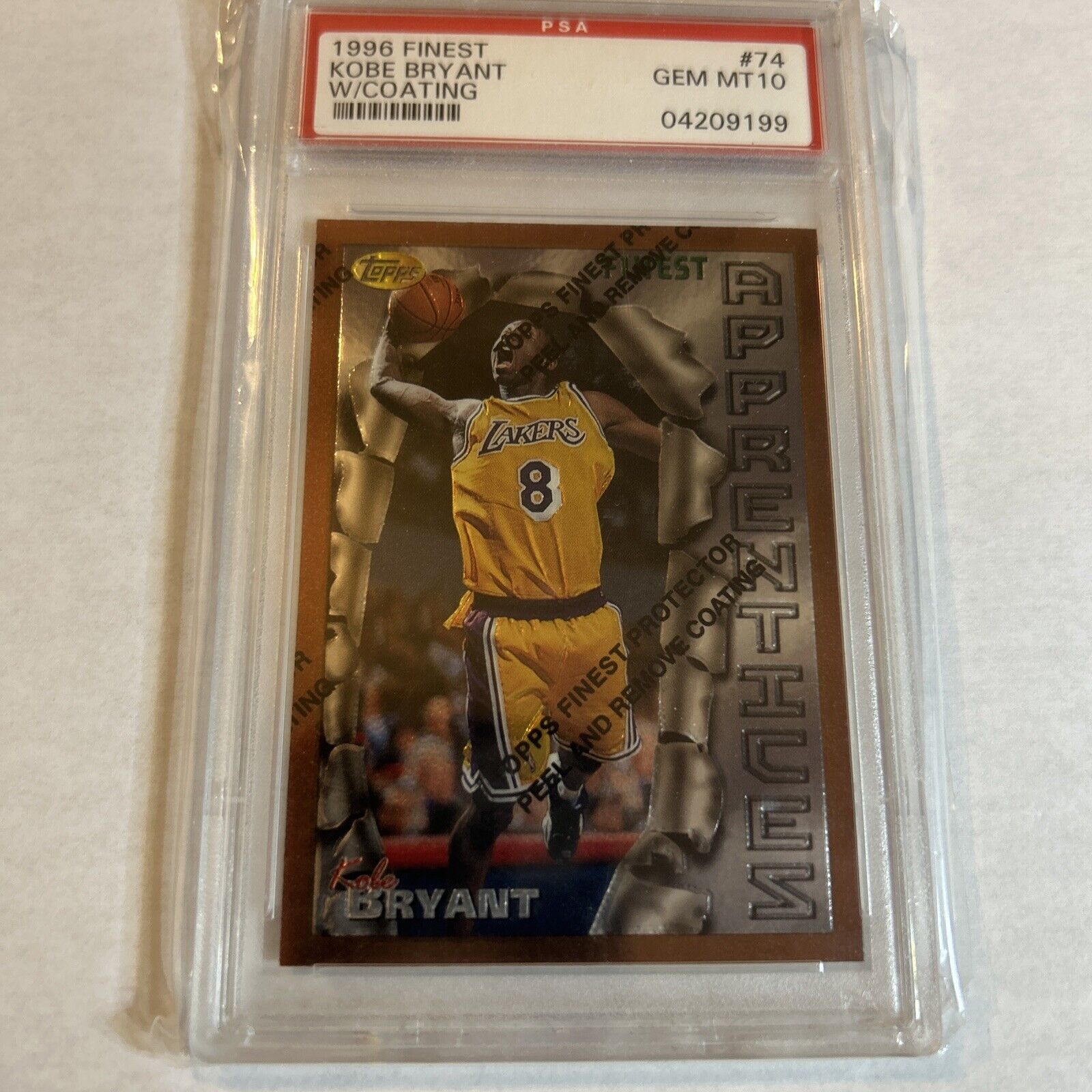 1996-97 Topps Finest Basketball RC Rookie Kobe Bryant #74 GEM MINT PSA 10