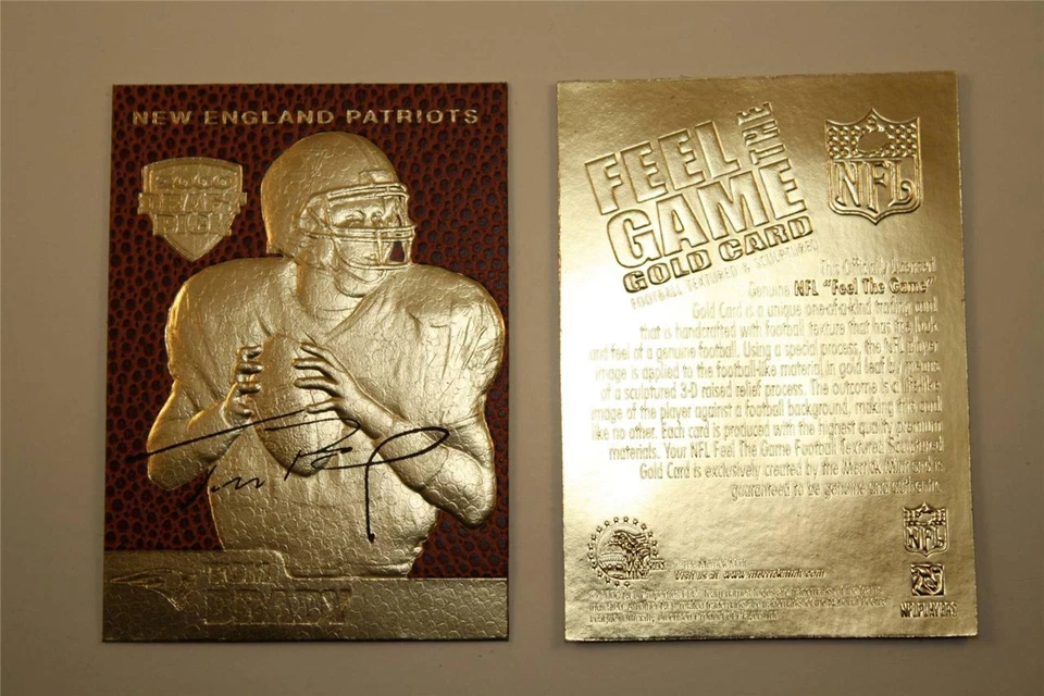 TOM BRADY 2000 Selección del Draft FEEL THE GAME Tarjeta Dorada Novato Casi Nuevo-Como Nuevo Fútbol Texturizado Foto 1 de 1