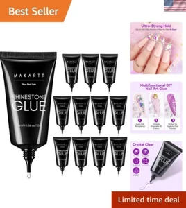 12PCS 30ML Rhinestone Nail Glue Gel - Strong Hold for 3D Nail Art Designs - Picture 1 of 11