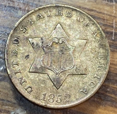 1852 3 Cent Silver Super Original Nice XF CHRC - Image 1 of 2