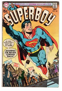 Superboy #168 DC Comics September 1970 VG/FN "Goodbye! I'm Never Coming Back!" - Picture 1 of 2