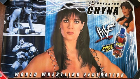VINTAGE 2000 Chyna RC EDGE COLA PROMO POSTER WWF WRESTLING RARE 37”x22” Cover