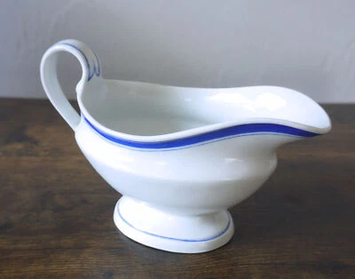 Antica salsiera porcellana alveare marca bianco blu decoro *integra - Immagine 1 di 4