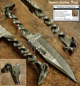 CUBIERTOS DE IMPACTO RARO PERSONALIZADO INTEGRAL FORJADO ARTE COMPLETO CUCHILLO DAMASCO - Imagen 1 de 10