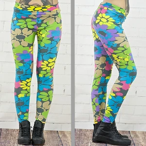 Damen Leggings Bunt Hose Jeggings Treggings Leggins Print S/M L Sommer Ar22 - Bild 1 von 6