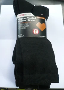 CVS kupferbehandelte bequeme Unisex Crew-Socken L/XL schwarz 3 Paar - Bild 1 von 3