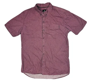 St Goliath Men's Short Sleeve B/Up Shirt Size L Maroon Patterned Casual Menswear - Picture 1 of 10