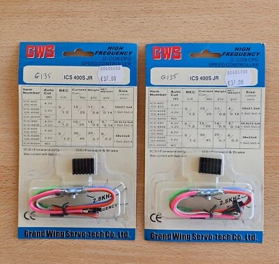 2x RC Airplane Parts - GWS Brushed Speed Controller ESC ICS-400 - Image 1 of 2