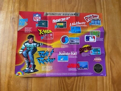 Vintage Nintendo Enteractive Video Games Poster 1987 Rare X-Men Friday The 13th - Image 1 of 4