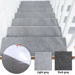 14PCS Stair Tread Anti Slip Carpet Mats Step Protection Cover Stick on Staircase - Picture 1 of 15