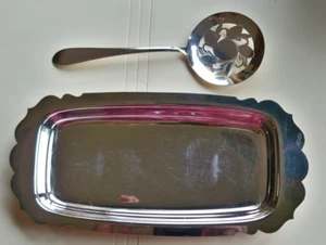 Wm ROGERS VERSILBERT CRANBERRY SERVIERTABLETT MIT LÖFFEL SCHEIBE N SERVIER SET #99 - Bild 1 von 5