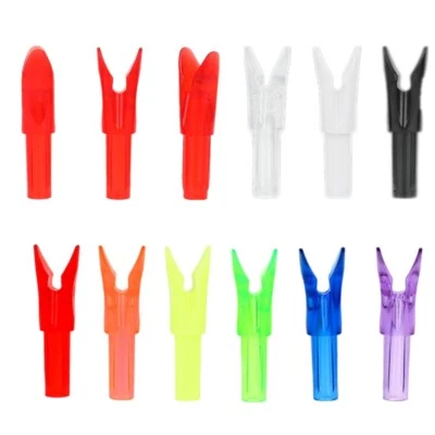 60X 6.2mm Archery Push-in Nocks Arrow Nock Inserts Tails for DIY Shafts Hunting - Image 1 of 4
