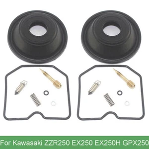 2 Set Carburetor Repair Kit w/ Vacuum Membranes For Kawasaki ZZR250 EX250 GPX250 - Picture 1 of 6