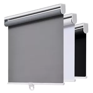 Cordless Roller Shades Blackout Blinds for Windows Room Darkening Rolled Up S... - Picture 1 of 7