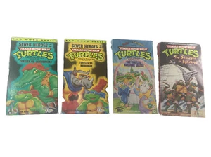 4 Rare Vintage Teenage Mutant Ninja Turtles Animated Cartoon VHS Tapes - Picture 1 of 17